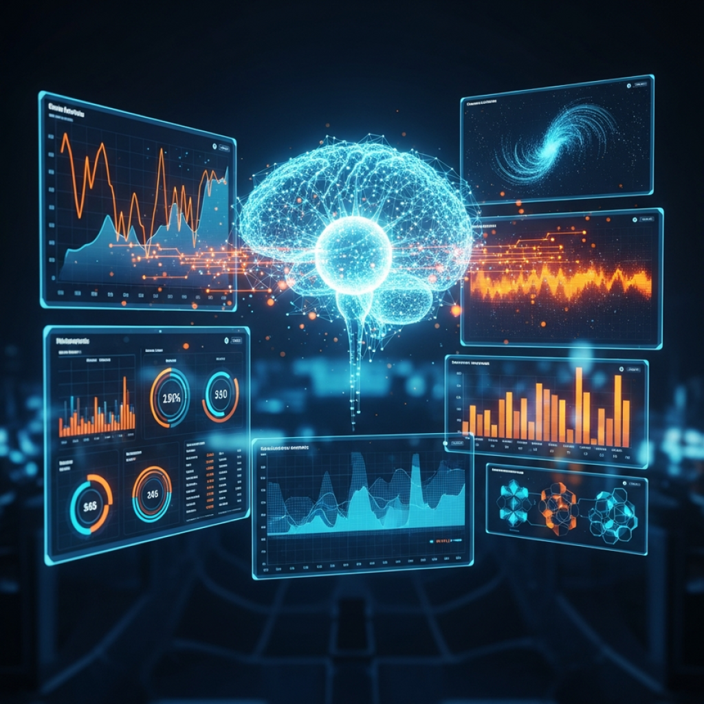 BLOG A futuristic AI sports betting interface showing holographic charts and data analytics, representing the power of betting bots.