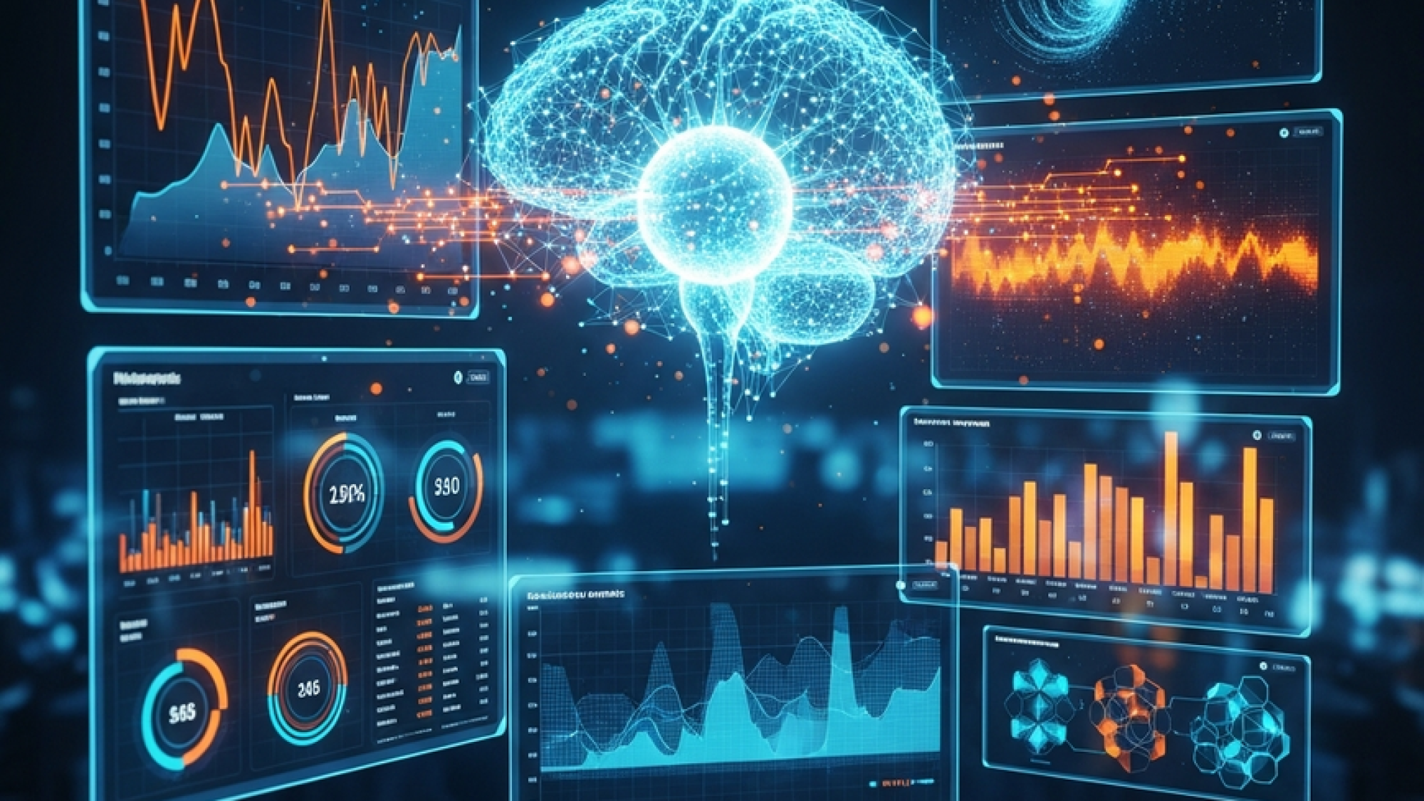 A futuristic AI sports betting interface showing holographic charts and data analytics, representing the power of betting bots.