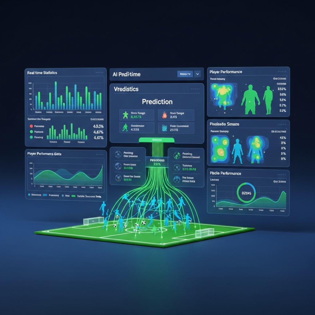AI football prediction tool interface showing match statistics and projected outcomes for Malaysian bettors