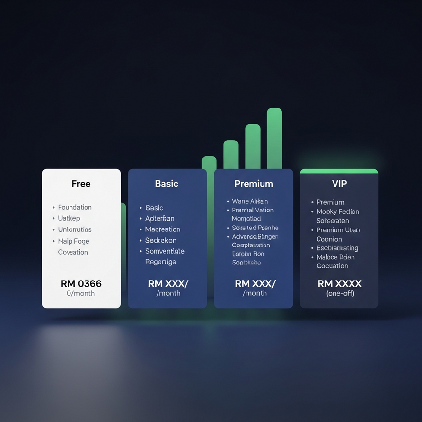 antara-muka-ramalan-bola-sepak-ai Depict the pricing comparison and subscription tiers for AI football prediction tools.