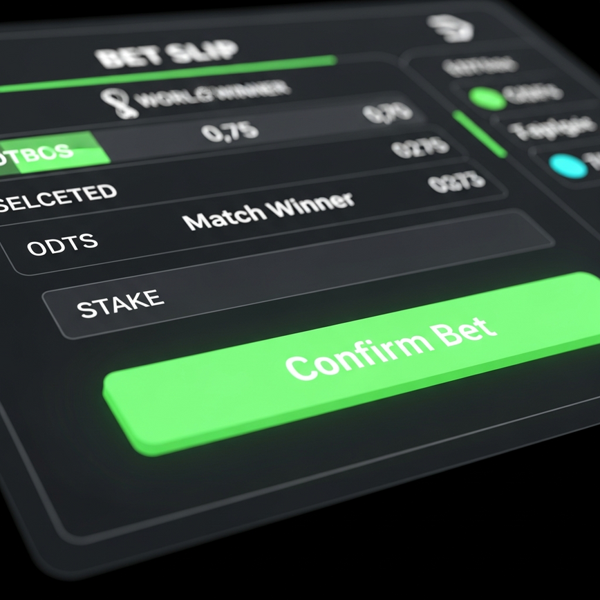 antara-muka-pertaruhan-sukan-langsung-piala-dunia-2026 To illustrate the core action of placing an 'emergency' or 'instant' bet, as described in the 'Mastering Live Odds' section. This image focuses on the bet slip, the final step in the process.