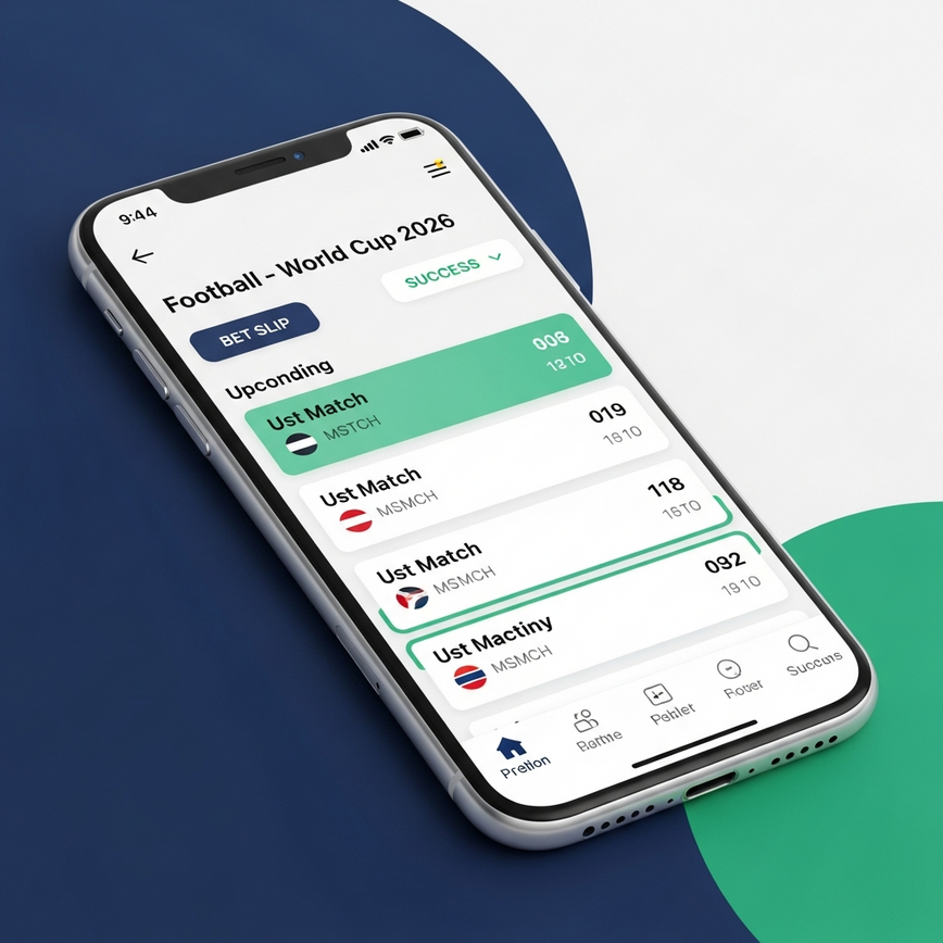 2026-world-cup-betting-malaysia-stadium-interface To visually illustrate the step-by-step guide on how to bet, specifically showcasing the mobile convenience and the process of selecting a bet on a smartphone.