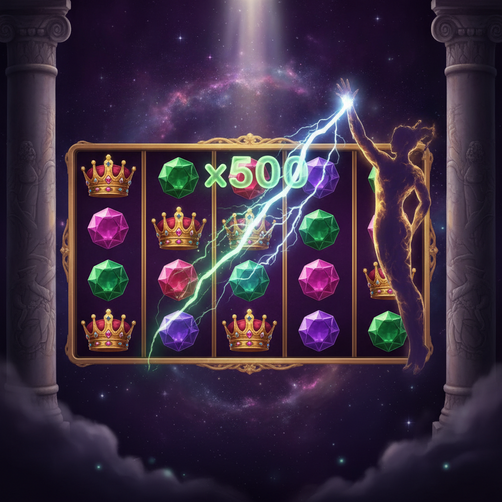 online-slots-showcase-malaysia-cover To visually represent the 'Gates of Olympus POP' slot game, focusing on its divine theme and powerful multiplier feature.