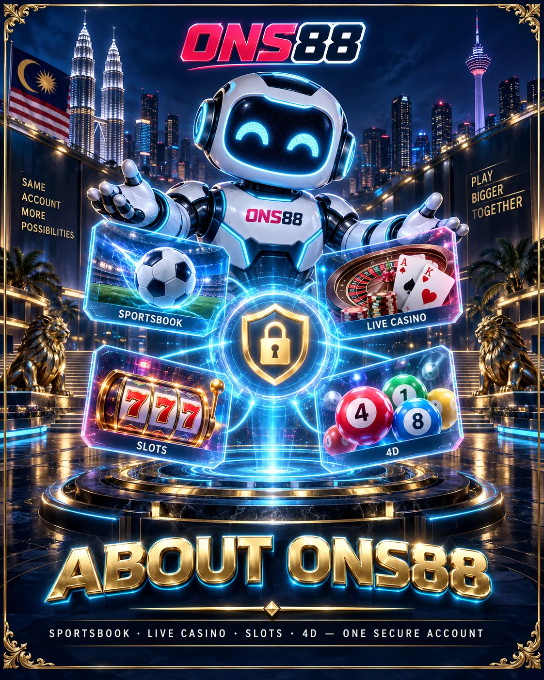About ONS88 — Malaysia's Trusted Online Betting Platform About ONS88 — sportsbook, live casino, slots and 4D in one secure account