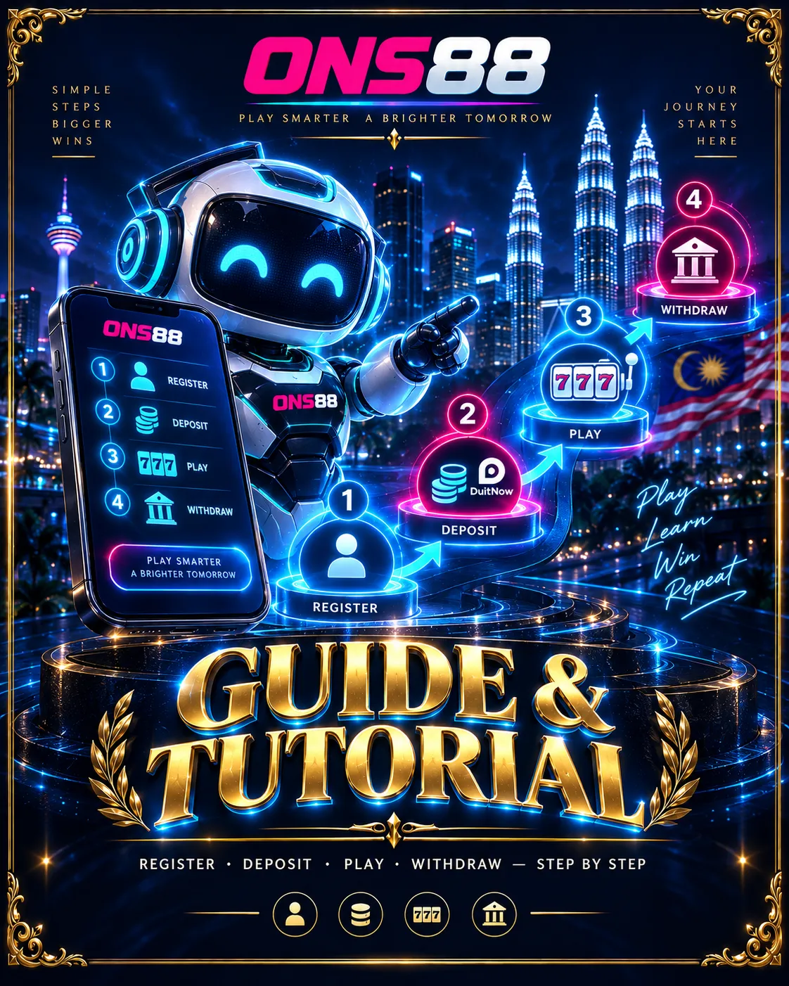 Guide & Tutorial ONS88 Guide & Tutorial — register, deposit, play and withdraw step by step