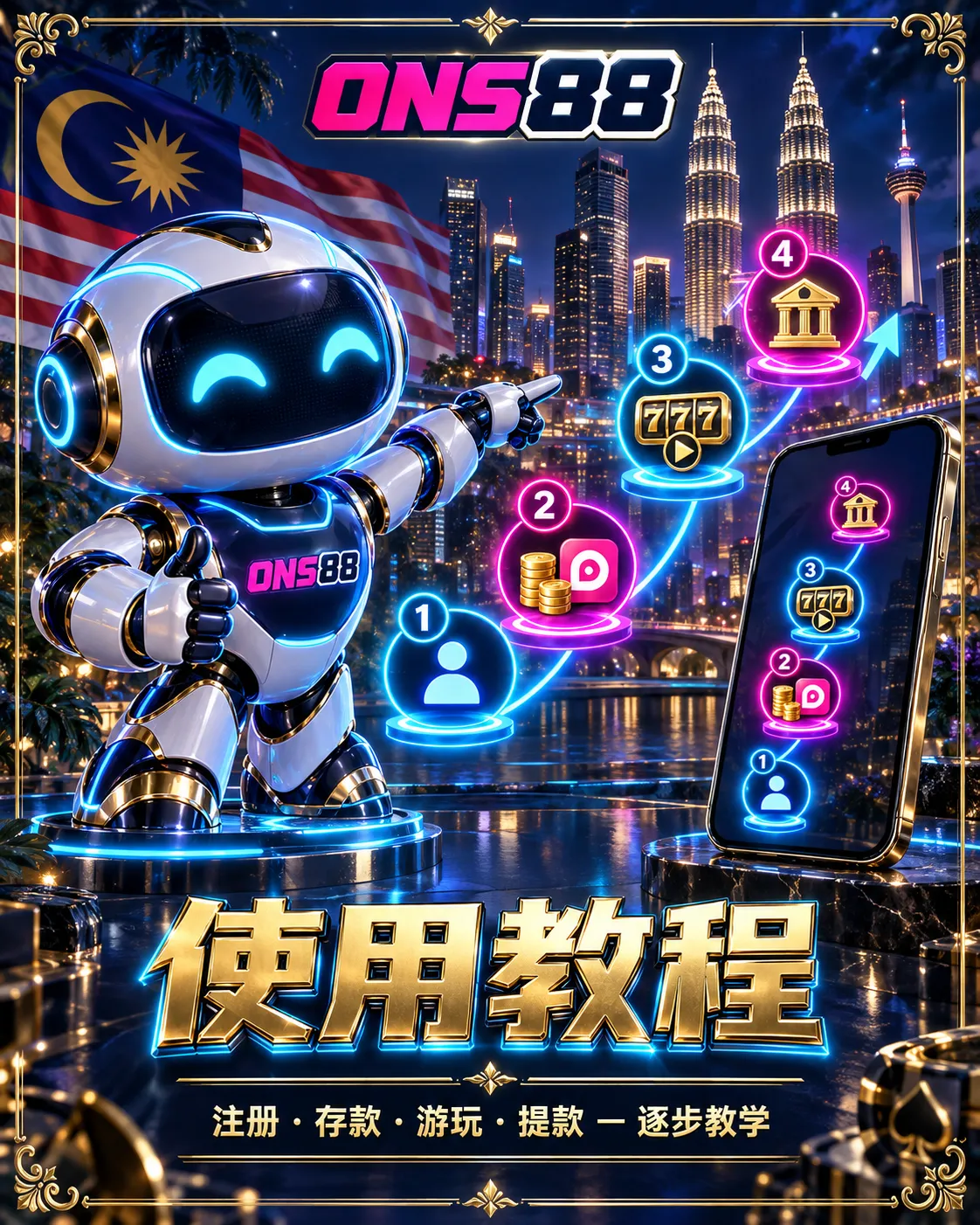 使用教程 | ONS88 马来西亚 ONS88 使用教程 — 注册、存款、游玩、提款逐步教学