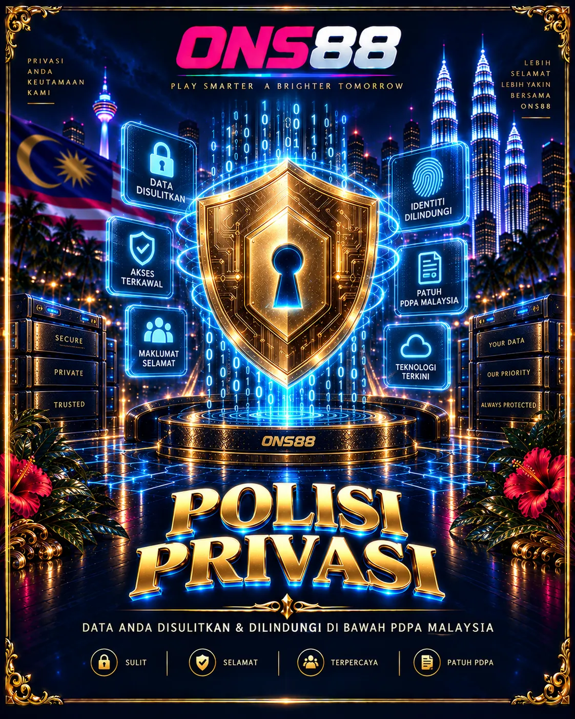 ONS88 Polisi Privasi — data anda disulitkan & dilindungi di bawah PDPA Malaysia