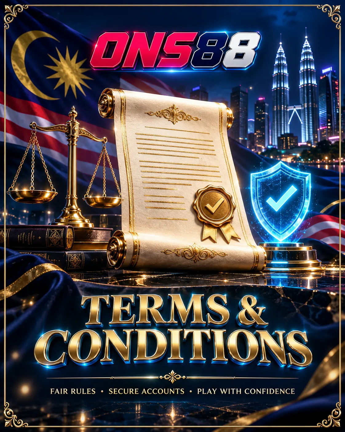 Terms & Conditions ONS88 Terms & Conditions — fair rules, secure accounts, play with confidence