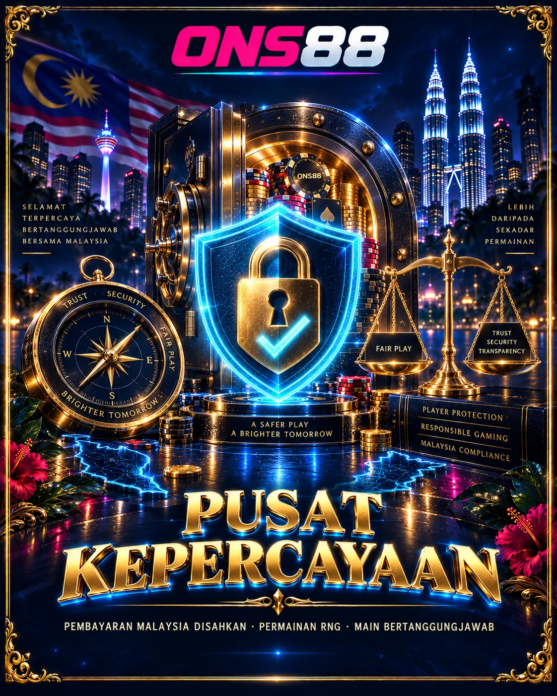 Pusat Kepercayaan ONS88 — Pembayaran Selamat, Permainan Adil & Bertanggungjawab ONS88 Pusat Kepercayaan — pembayaran Malaysia disahkan, permainan RNG, main bertanggungjawab